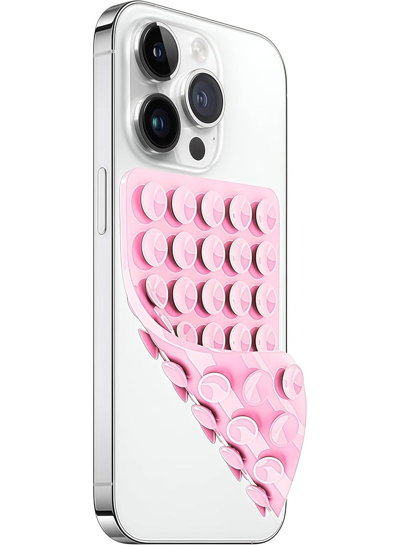 LENOK Silicone Double-Sided Suction Phone Case Detachable Mount - Hands-Free, Strong Grip Holder for Selfies & Videos - Durable, Easy to Use - iPhone & Android (Black)